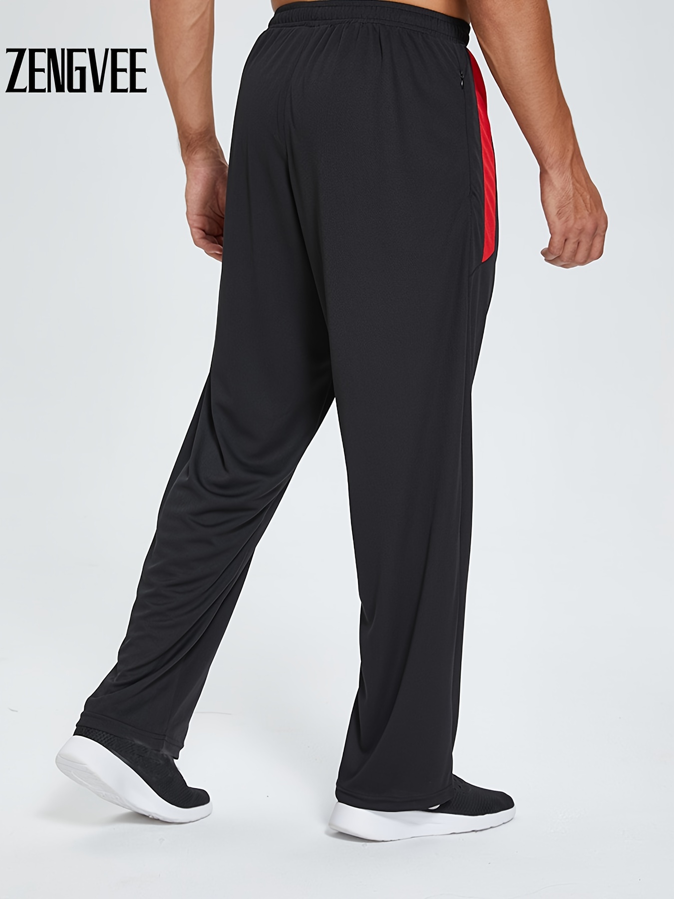 Amazon.com: Pudolla Men's Workout Athletic Pants Elastic Waist Jogging  Running Pants for Men with Zipper Pockets（Black Small） : Clothing, Shoes &  Jewelry