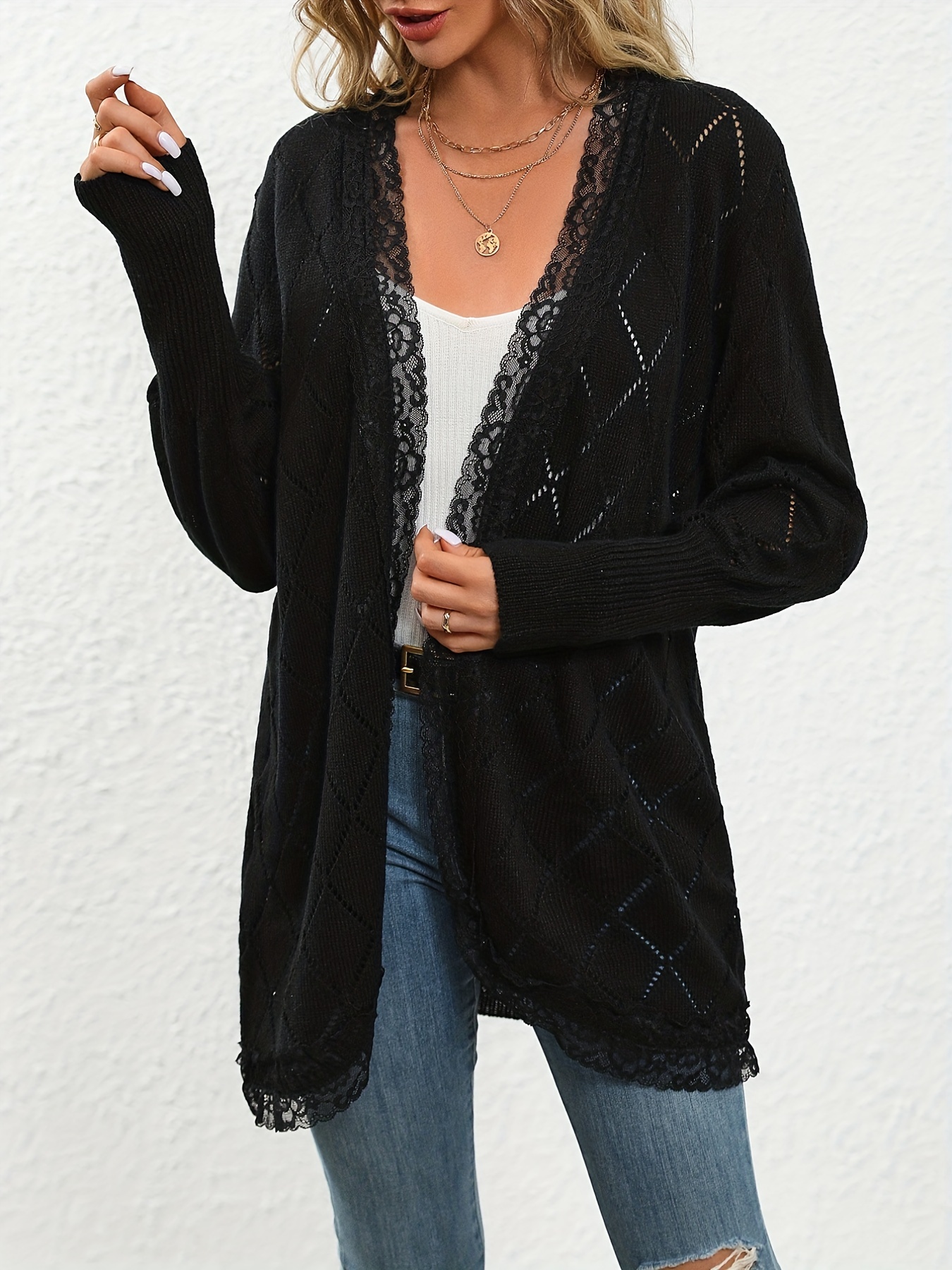 Lace open front outlet cardigan