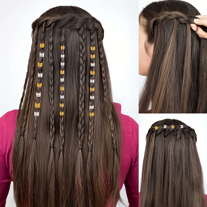 Hair Rings - decorate hair rings & hair beads in multiple colors - for set  hair, braids or dreadlocks - 100 pcs
