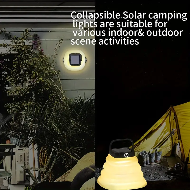 Solar Camping Lanterns Portable Collapsible Waterproof Camping