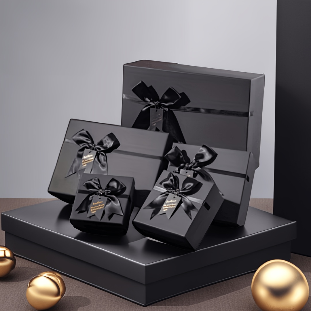 Black Gift Boxes Nesting Gift Boxes With Lids present Box - Temu