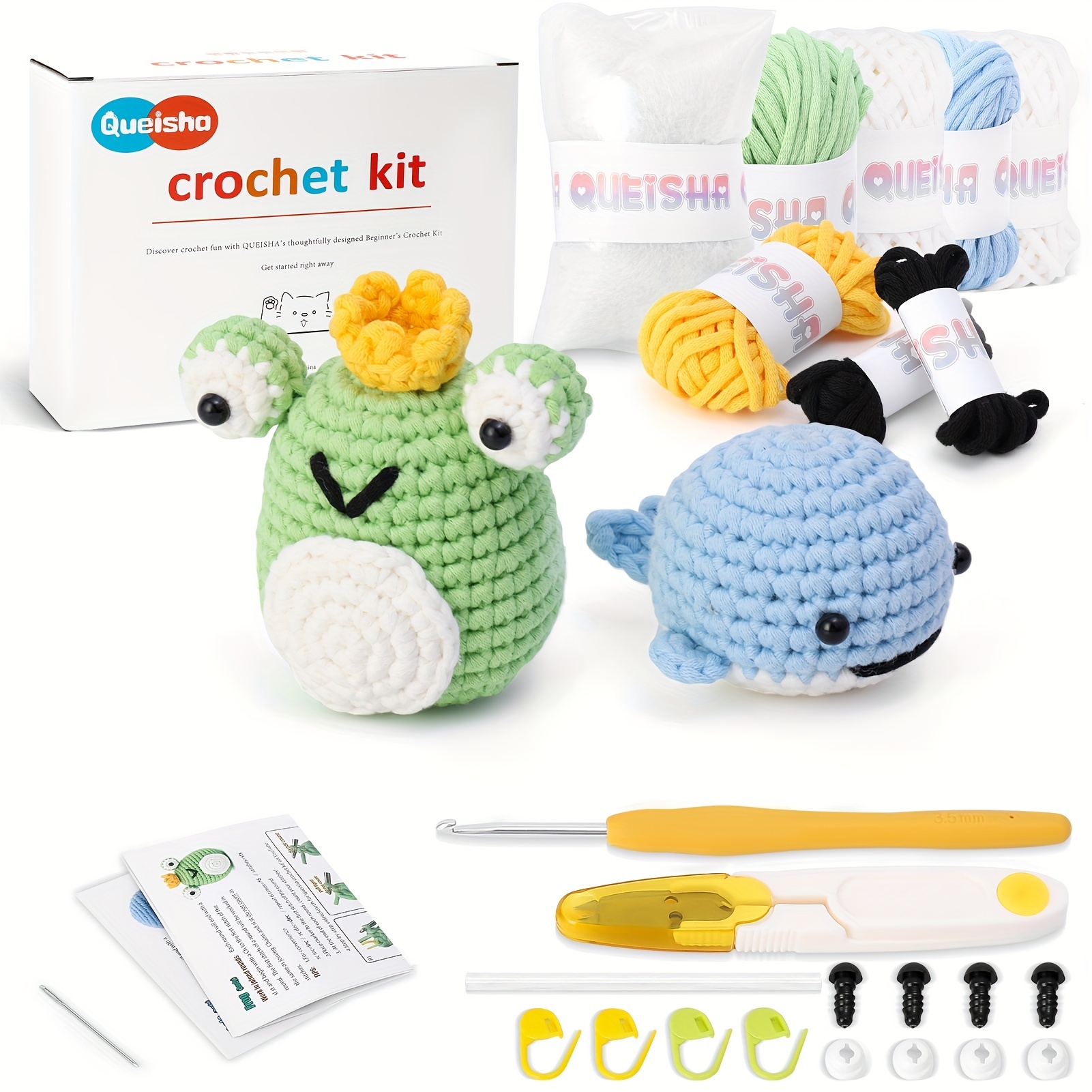 Mewaii Crochet Frog For Beginners Crochet Kits with Easy Peasy Yarn