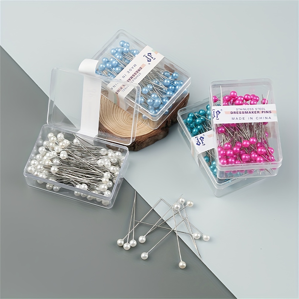 Ultnice 100pcs Pearlized Ball Head Pins Straight Pins Sewing Pins for DIY Sewing Crafts
