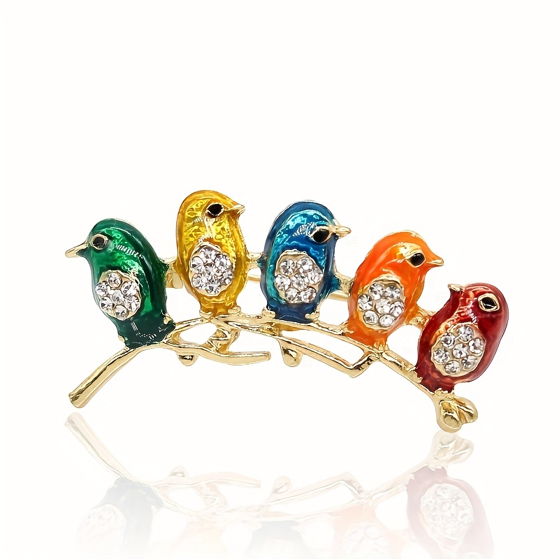 cute birds enamel brooch pin perfect for shirts suits cardigans scarves ideal wedding or banquet accessory great gift for women 0
