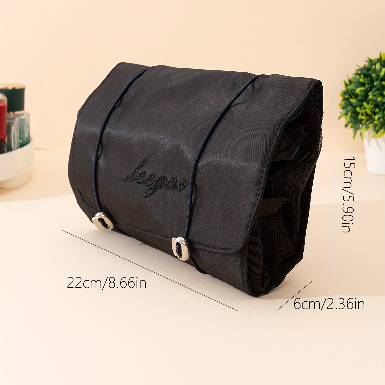 Roll Up Makeup Bag, Cosmetic Organizer Folding Toiletry Bag Hanging Travel Toiletry  Bag For Women With 4 Zippered, Waterproof Durable Removable Mesh  Compartments - Temu