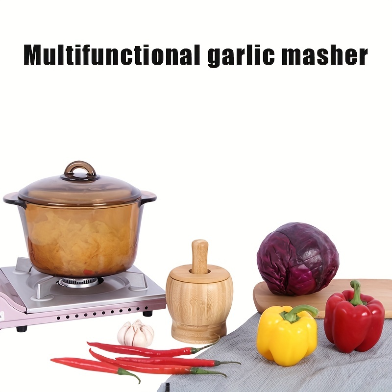 Tazón para moler especias, machacador de ajo manual, juego de