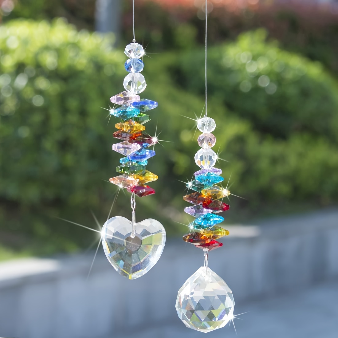 1pc Colorful Crystal Suncatcher, Colorful Beads Rainbow Maker, Outdoor &  Indoor Home Garden Party Decoration, Hanging Feng Shui Crystal Prisms For  Win