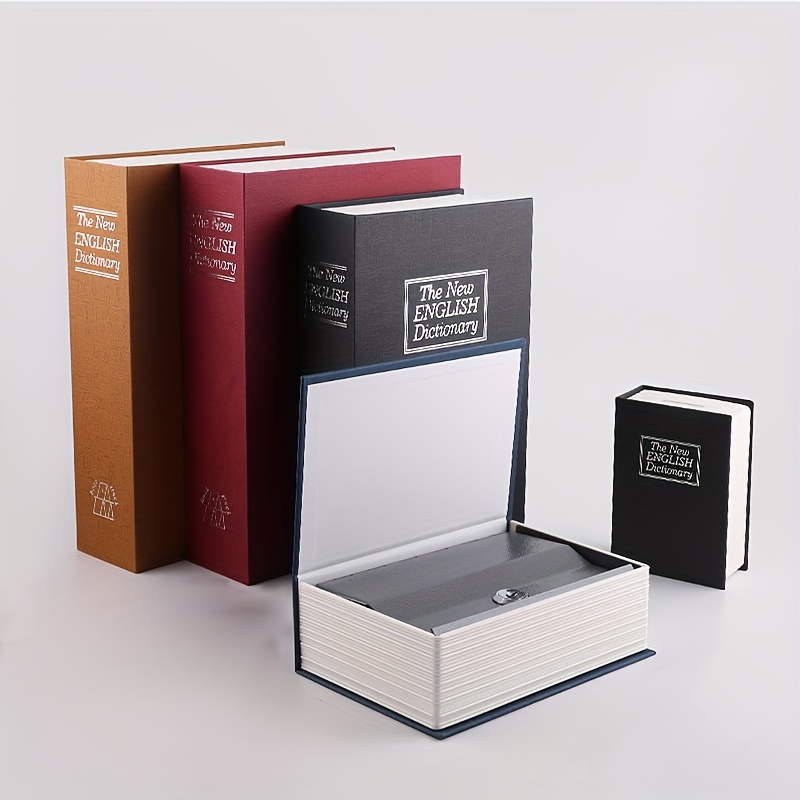 KYODOLED - Caja fuerte con forma de libro, con cerradura de combinación,  caja portátil de seguridad secreta, para ocultar dinero, metálica, de