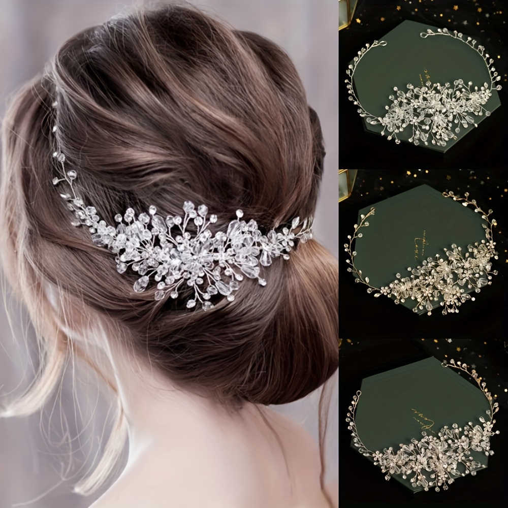 Rhinestone Alloy Crown Bridal Wedding Hairband Headband - Temu