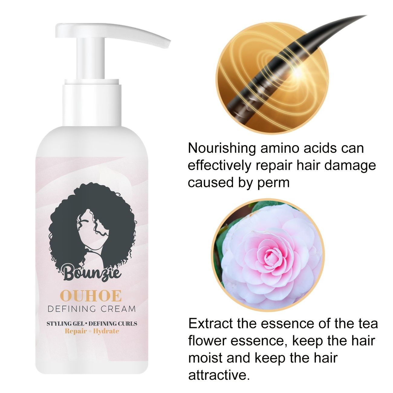 1pc Hair Elastin Curl Defining Cream For Curly Hair Anti Frizz Styling  Product For Defined Bouncy Shiny Voluminous Curls - Beauty & Personal Care  - Temu