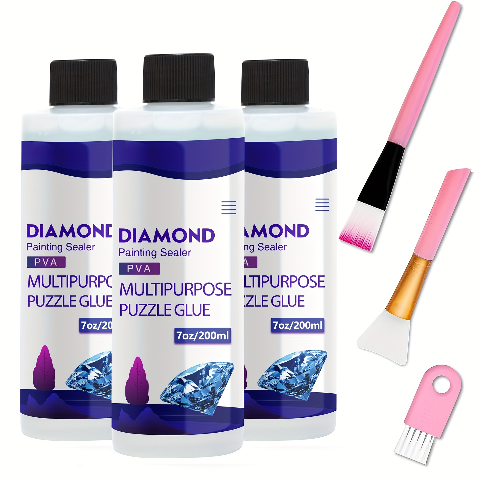 Diamond Painting Sealer 120ML, 5D Diamond Art Glue Sealer with Glue  Scraper, Diamond Painting Glue Accessories, Permanent Hold & Shine Effect  Sealer