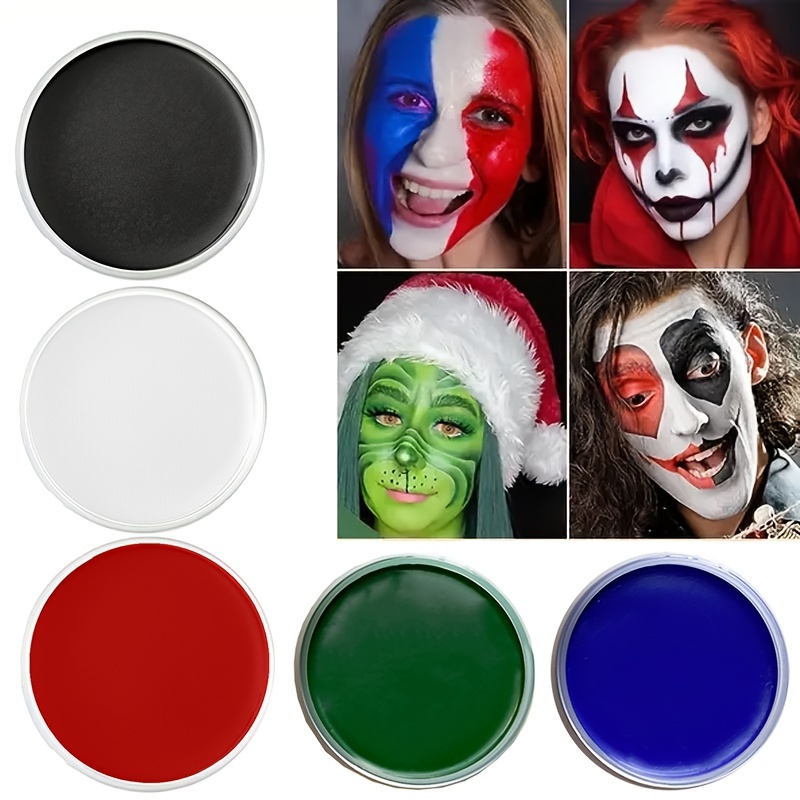 30g Halloween Maquillage Noir Et Blanc Rouge Bleu Vert - Temu Belgium