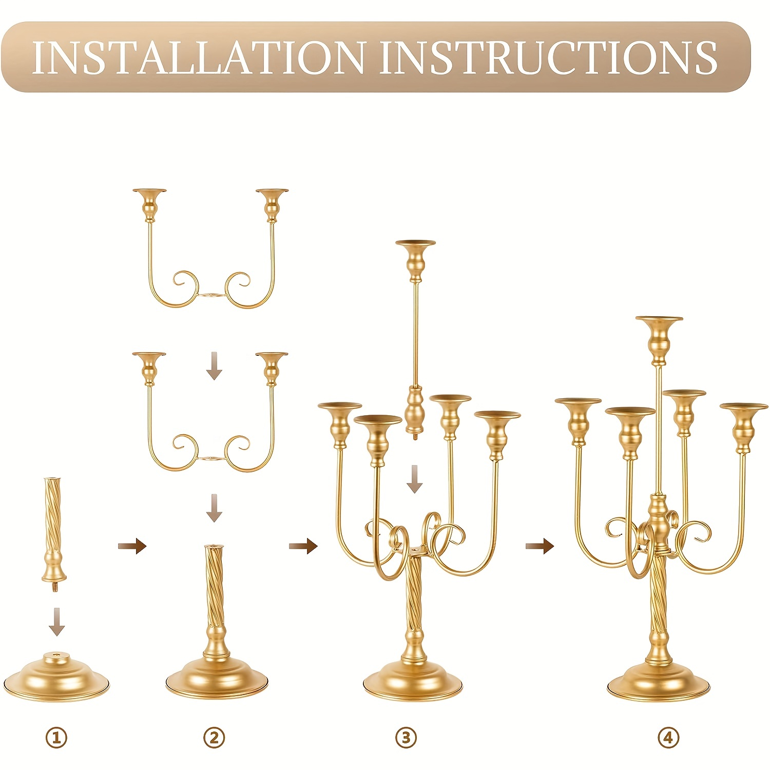 HLH Metallo Candelabro Alto a 5 Bracci Porta Candele Alto Argento Altezza  15.76in/40cm Candelabri Moderni Design per La Cena di San Valentino a Casa  di Natale : .it: Casa e cucina