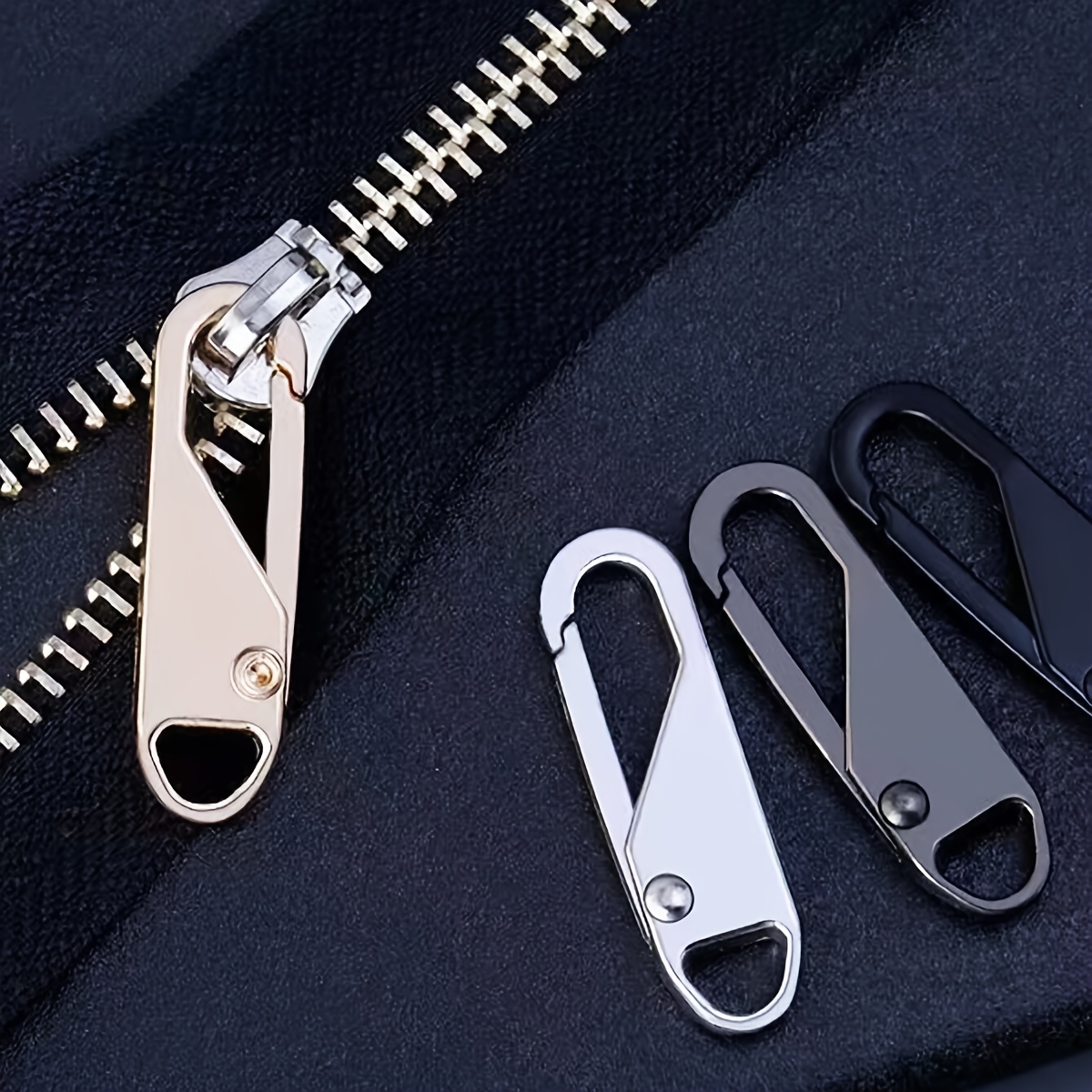  DIY Zipper Pull, Detachable Stainless Steel 6Pcs