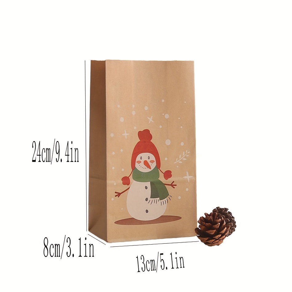 Craft Paper Candy Cookie Bag Santa Claus Snowman Christmas Gift ...