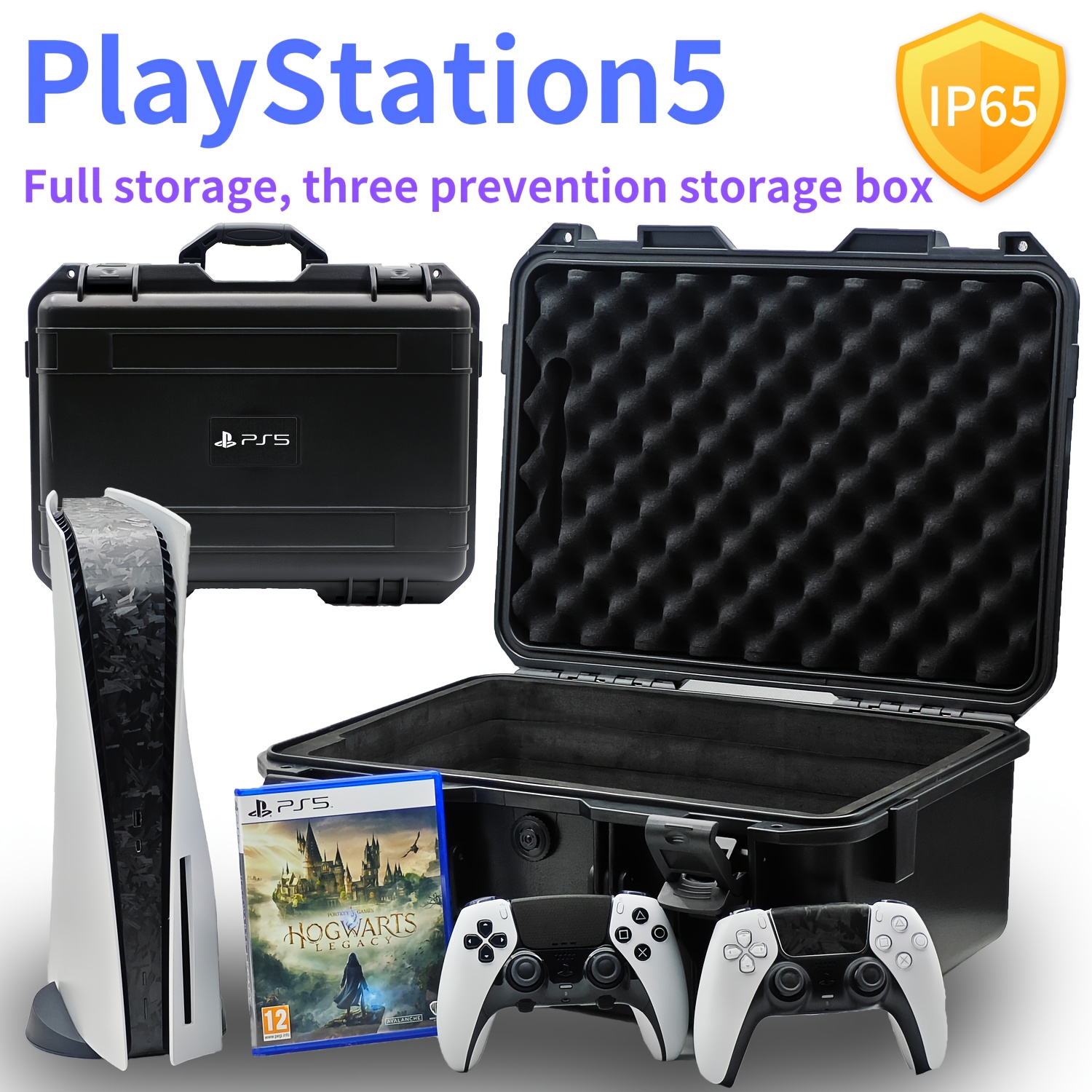 USA Gear PS5 Case - Console Case Compatible with PlayStation 5, PS5 Slim &  PS5 Digital Edition with Customizable Interior for PlayStation Controller