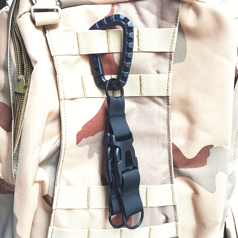 Mousqueton en Nylon pour sac à dos, 1 pièce, Clip de ceinture, crochet  d'alpinisme multifonctionnel, porte-clés, mousqueton d'extérieur, boucle -  Type khaki