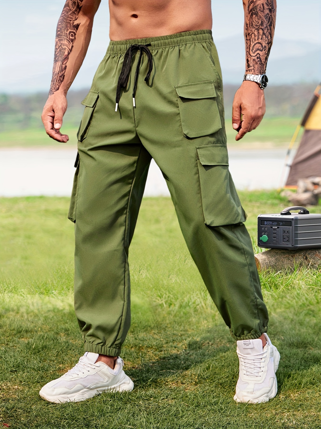 Plus Size Cargo Jogger Sweatpants - Green – Curvy Sense