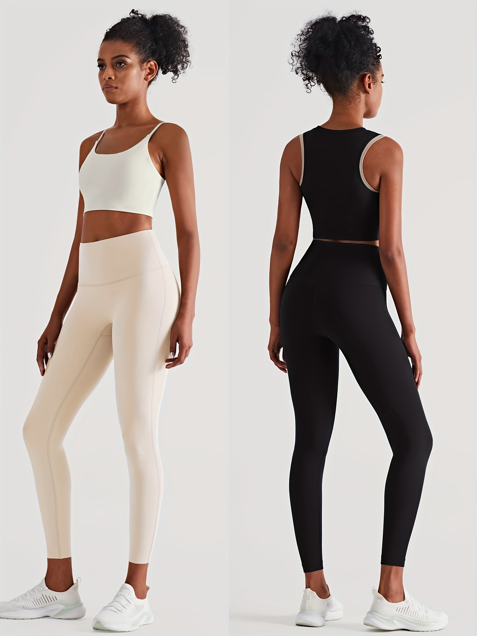 Solid Color Yoga Pants High Stretch Slim Fit Casual Yoga - Temu
