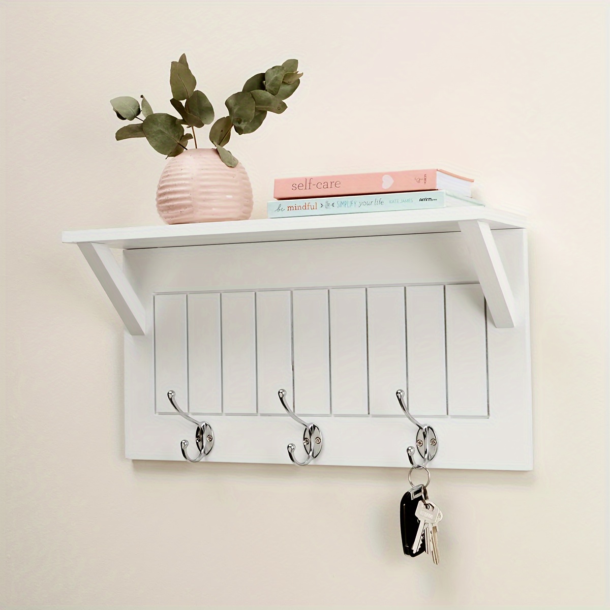 1pc Wall Decor Floating Shelves Wall Hooks, Retro Key Hook