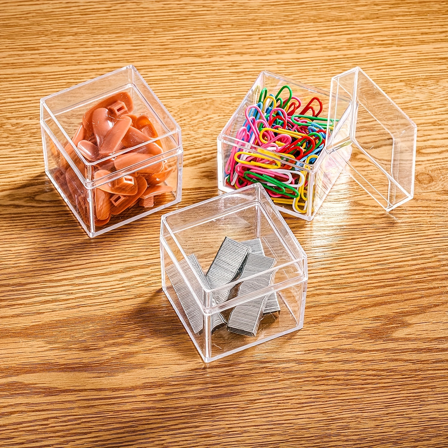 Clear Pet Plastic Storage Boxes 24 Pack 2x2x2