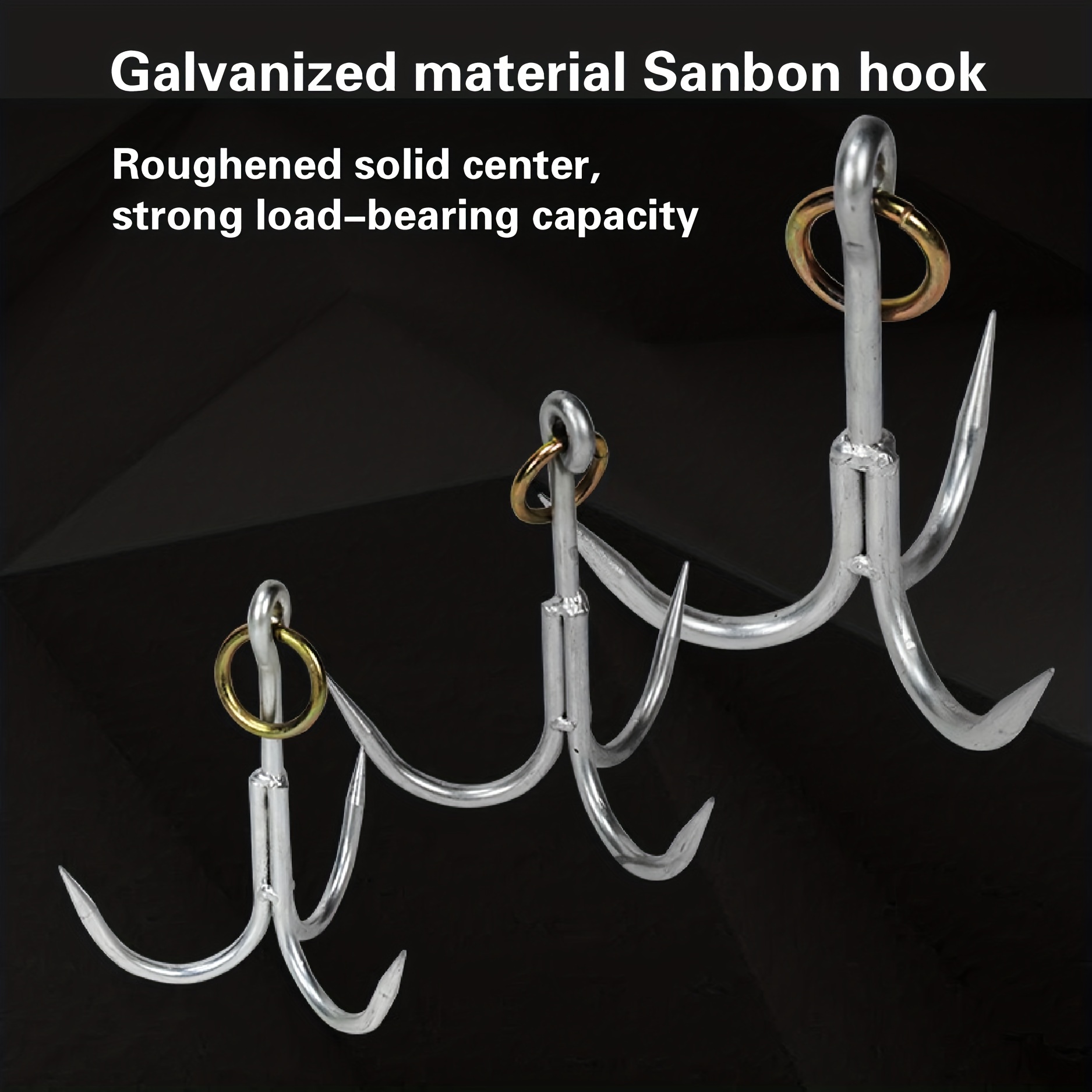 Galvanized Treble Hook Strong Load Bearing Fishing Hook - Temu Canada