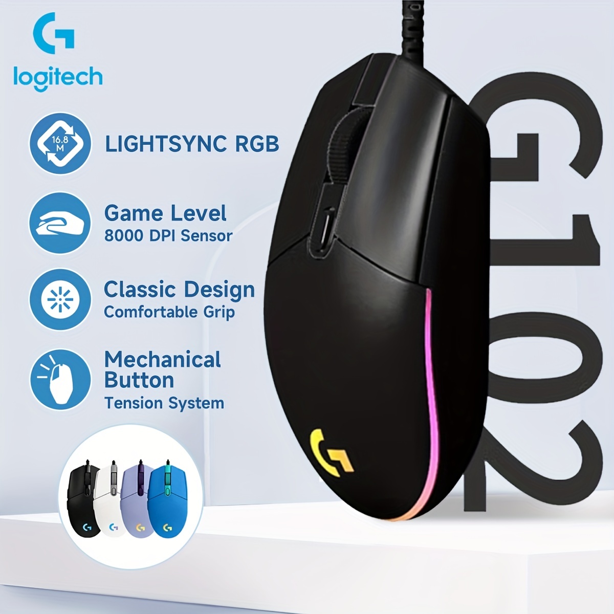 Logitech Gaming Mouse G102 LIGHTSYNC - Souris - …
