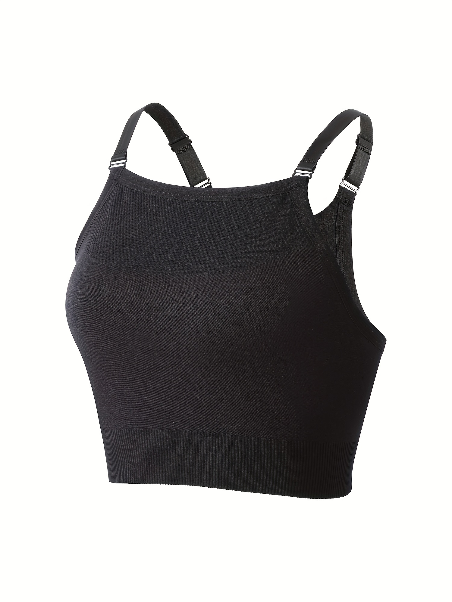 Coobie Womens Plus Size Black Solid Racerback Fusion Yoga Bra Size Full Sz  for sale online