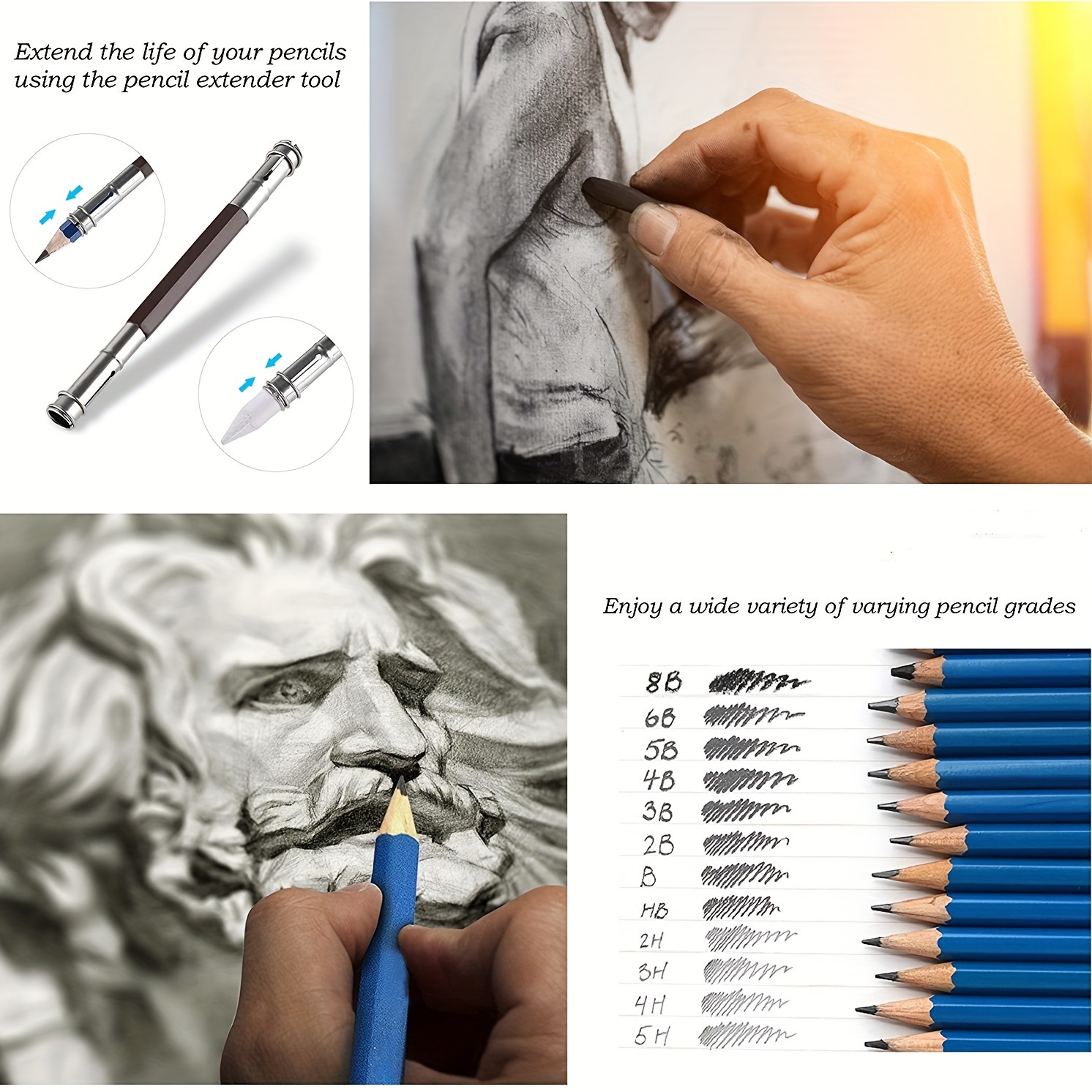Generic 33PCS Ensemble de crayons à croquis de dessin professionnel - Prix  pas cher