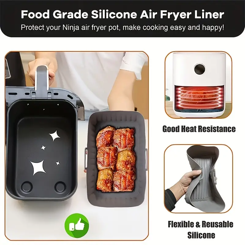 Air Fryer Silicone Liners For Ninja Dual Dz401 Dualzone Air - Temu
