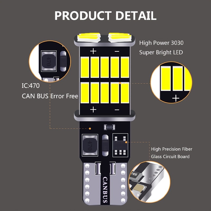 100PCS T10 Canbus No Error 4014 24 SMD LED Car Accessories 194 501 W5W Car  Interior Lights Auto Clearance Lamps DC 12V