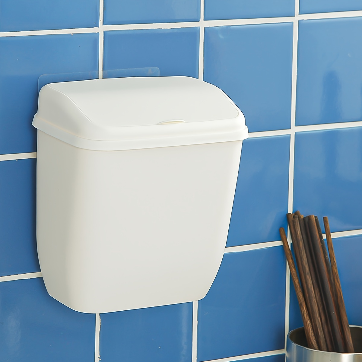Poubelle 10l capteur Intelligent poubelle maison salle de bain toilette  automatique avec couvercle électrique salon étroit crevasse corbeille à  déchets Poubelle à pédale (Color : Bianco, Size : 2PAC : : Jardin