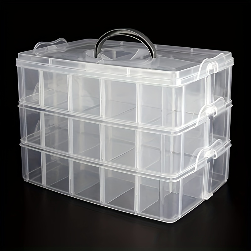 3 layer Stackable Storage Box Plastic Storage Box With - Temu