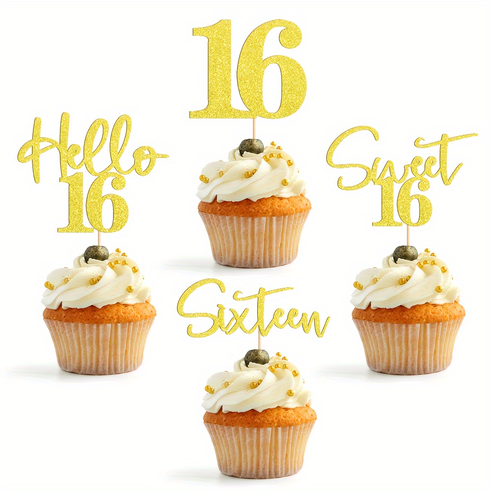 Sweet 16 Cupcake Decorations