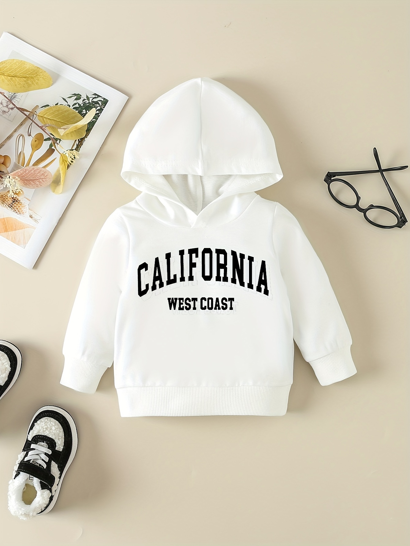 Girl's California West Coast Print Hoodie Sweatpants Set - Temu
