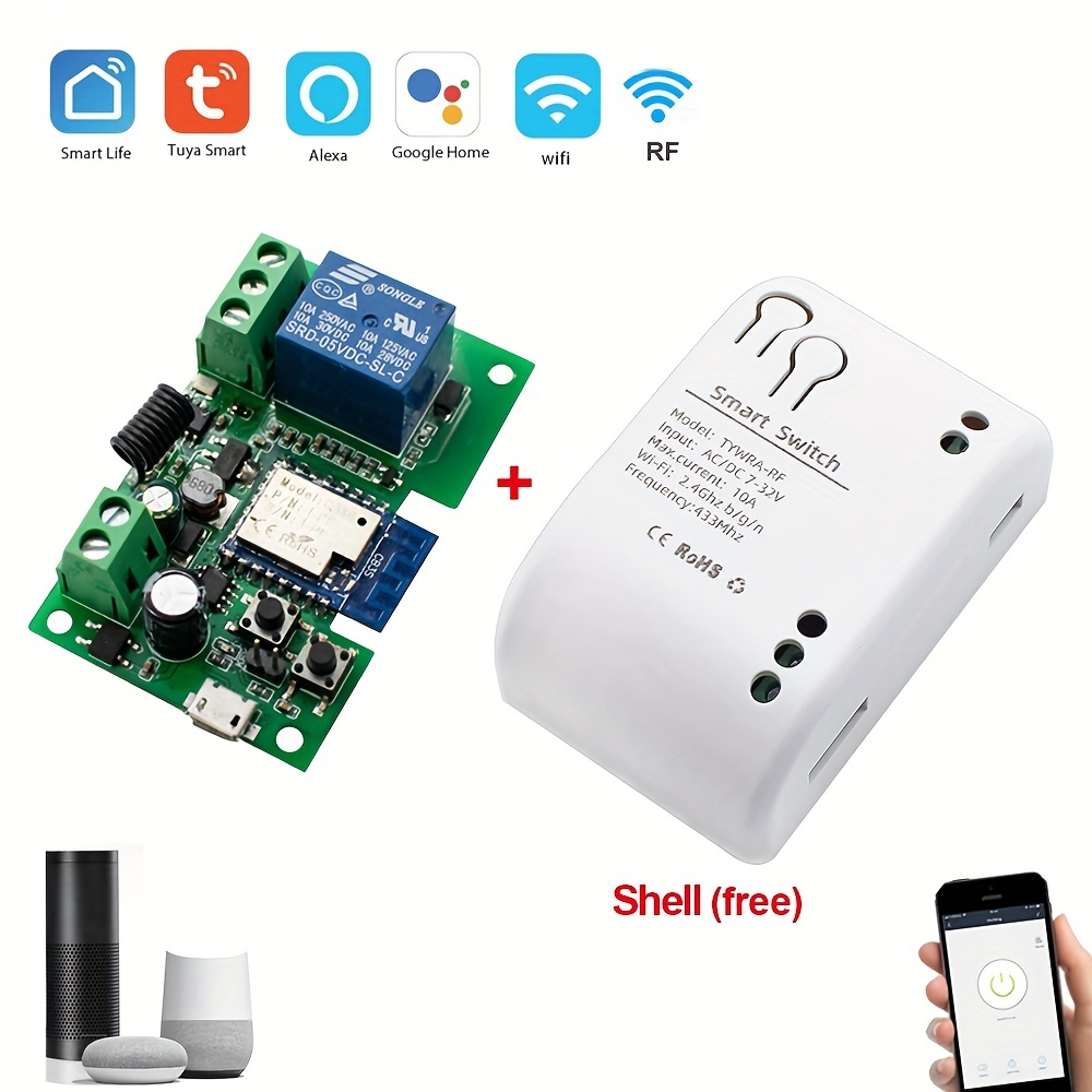 Cellphone Voice Control Tuya Smartlife WiFi Smart Switch Module 10A 16A  250V Ce RoHS Google Home Alexa - China Smartlife Switch, Smart Module