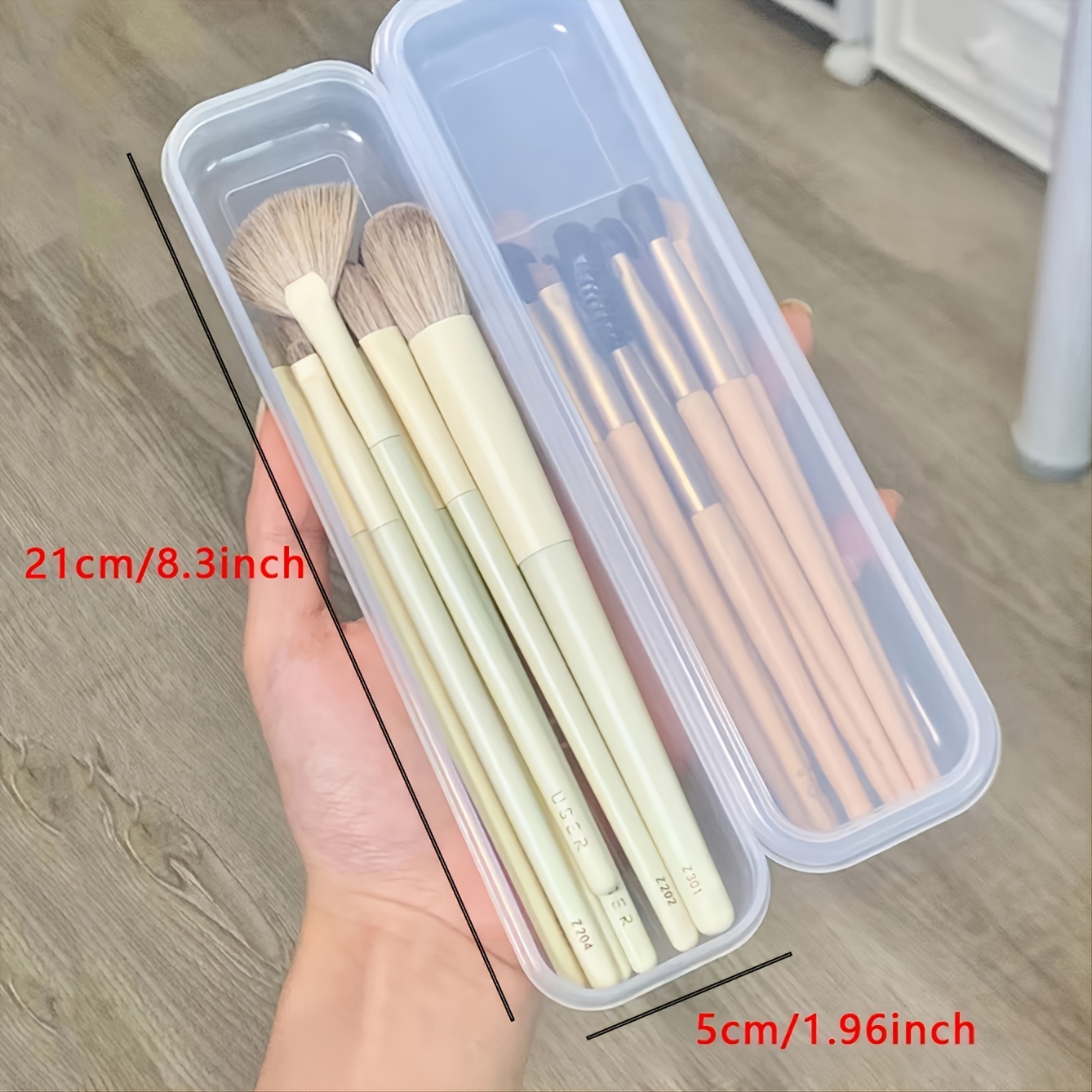 Portable Makeup Storage Box Plastic Makeup Brush - Temu