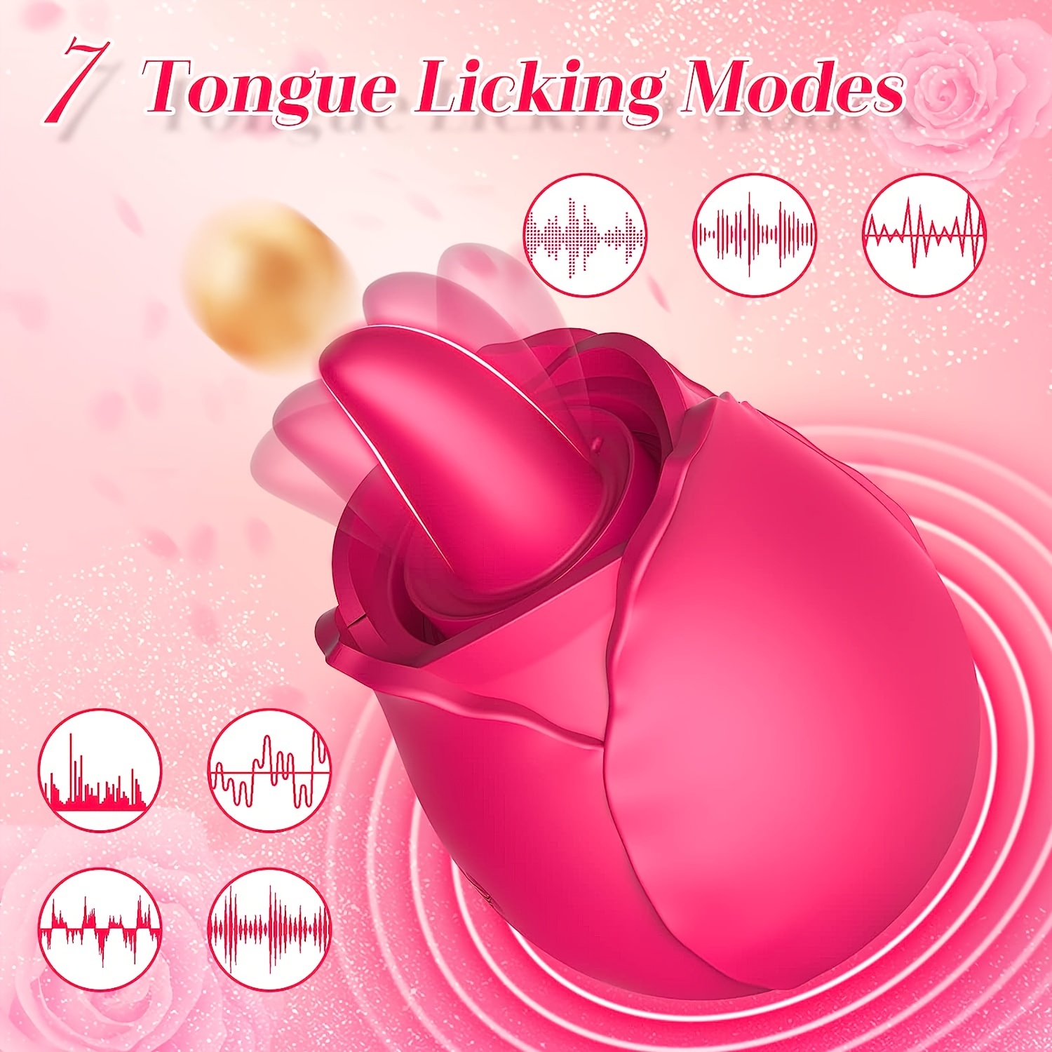 Rose Vibrator 7 Sucking Modes Clit Toy Vagina Massager Adult - Temu