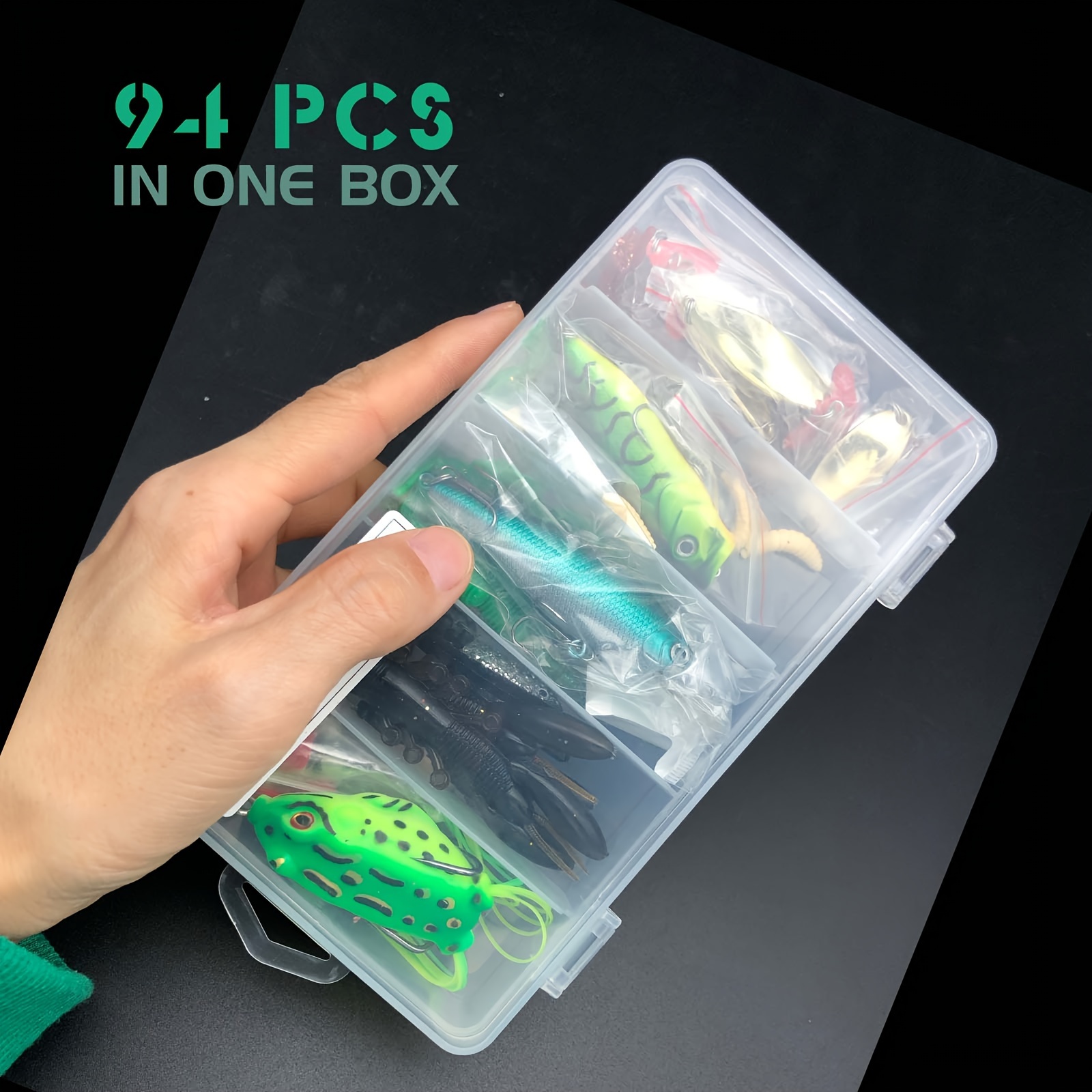 283PCS Fishing Lure Kit Crankbait Frog Popper Fishing Plier  Hooks Minnow Spoon Spinner Bait Soft Lure Fishing Worm Grub Trout Salmon  For Freshwater And Saltwater Fishing Accessories Kit Tackle Box