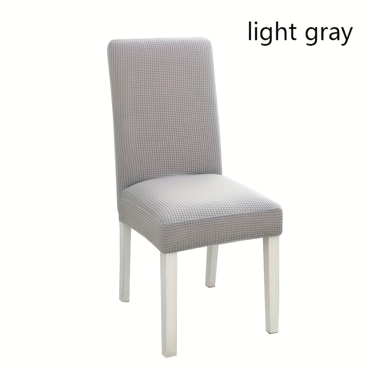 Stretch Chair Cover with Elastic Band Solid Jacquard Grid Pattern