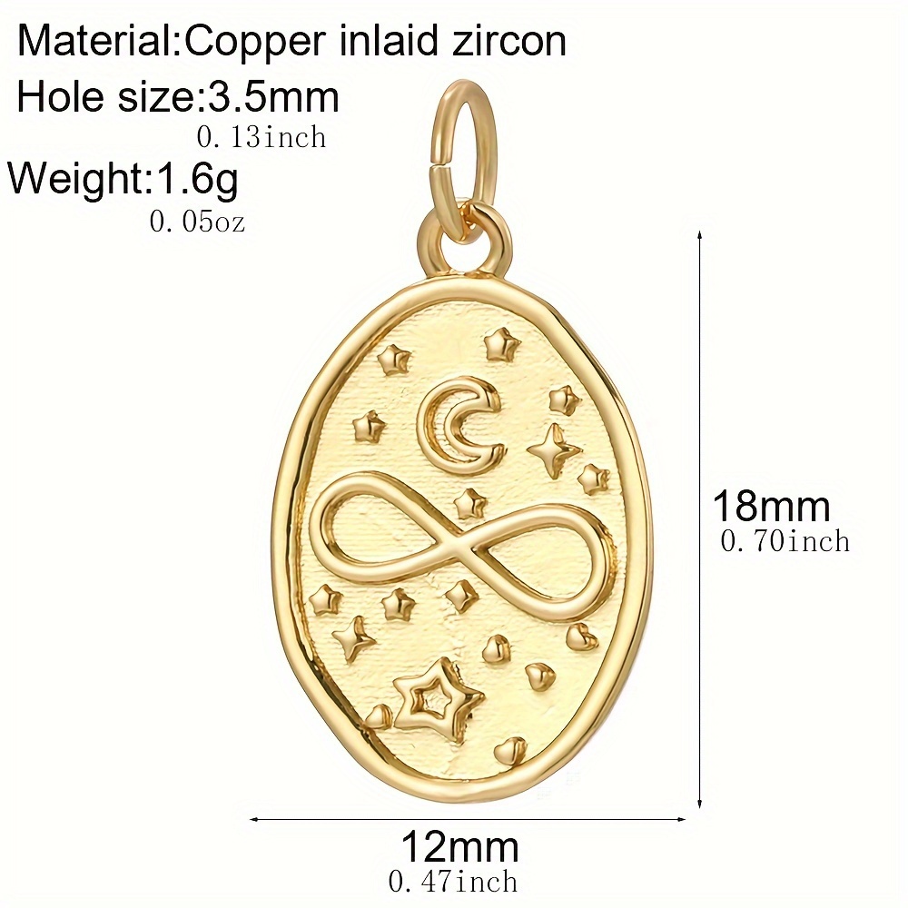 Boho Style 18k Gold Plated Copper Pendants Inlaid Rhinestone - Temu