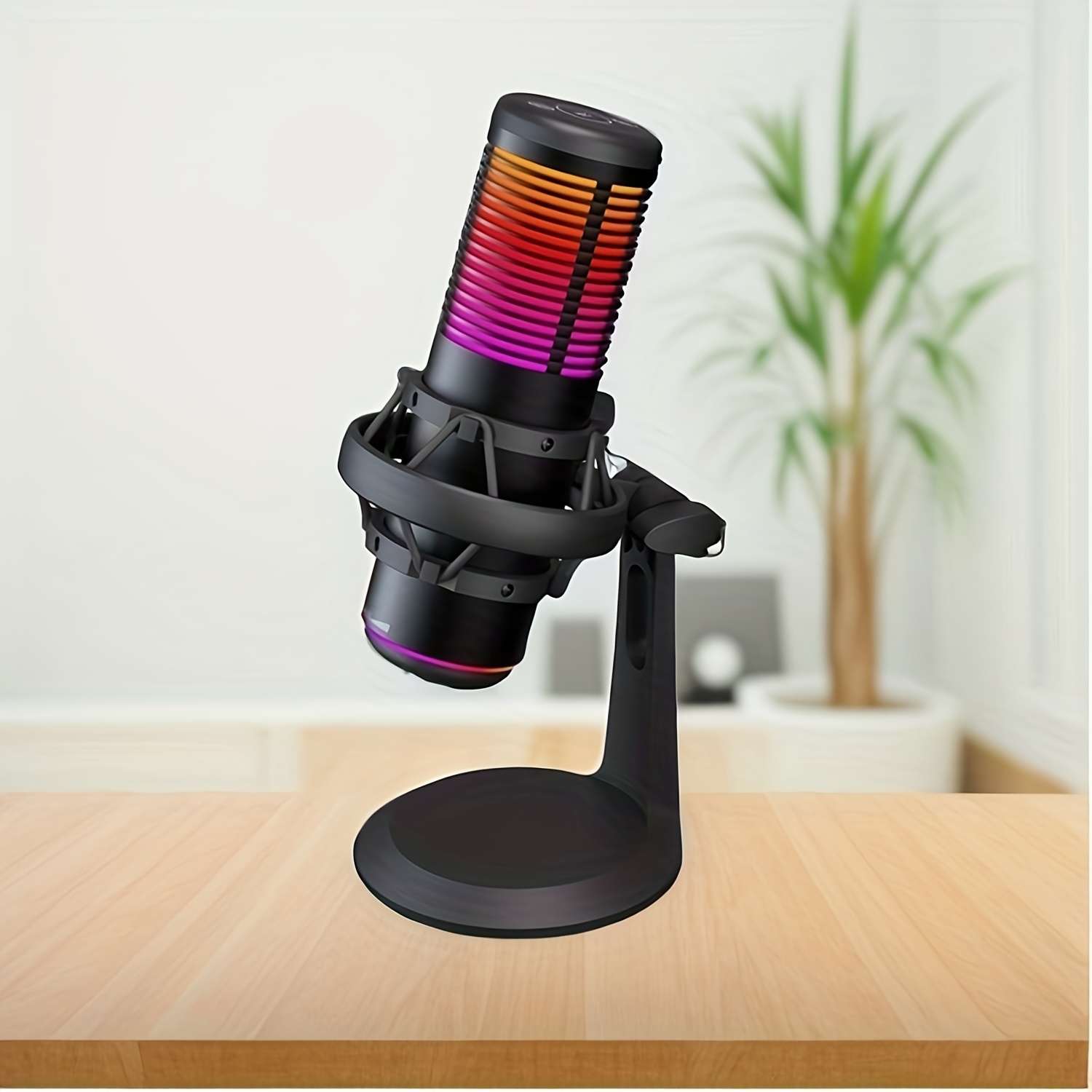 usb condenser gaming microphone pc microphone mute button gain control for streaming twitch live chat rgb pc microphone for pc ps4 ps5 mac gamer details 0