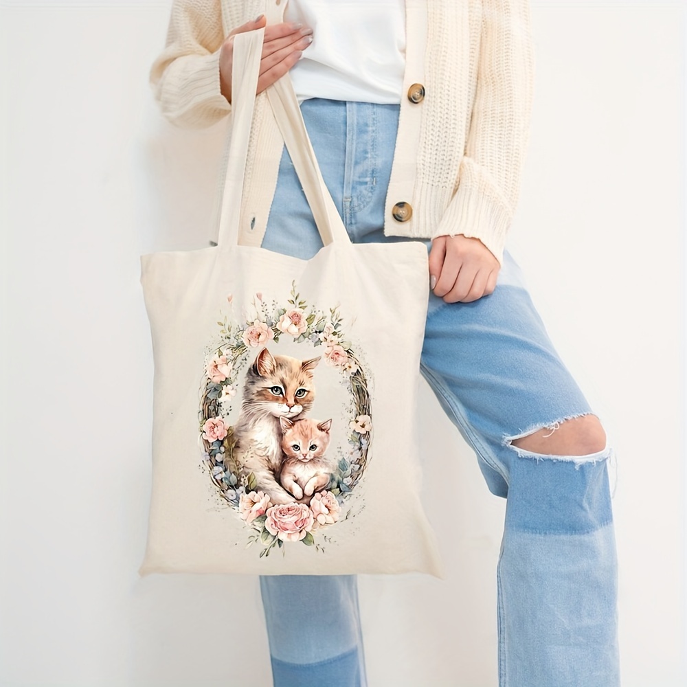 2023 nuova borsa di tela per le donne Shopper Cute Cat Tote Bag