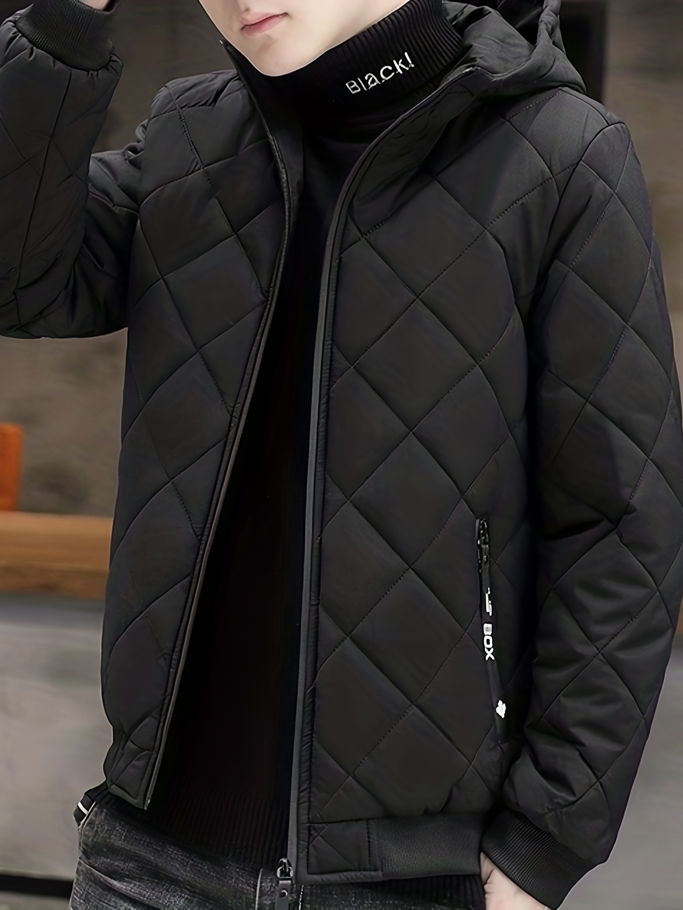 Warm Winter Plush Hooded Jacket Men's Casual Zip Up Warm - Temu Kuwait