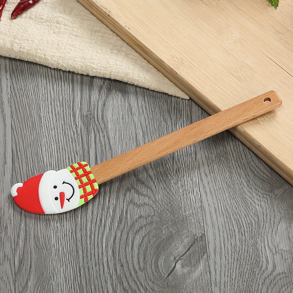 Silicone Cream Spatula, Christmas Tree Cream Spatula, Santa Claus Spatula,  Snowman Cake Mixing Batter Scraper With Wooden Handle For Kitchen Baking  Tools, Kitchen Stuff - Temu