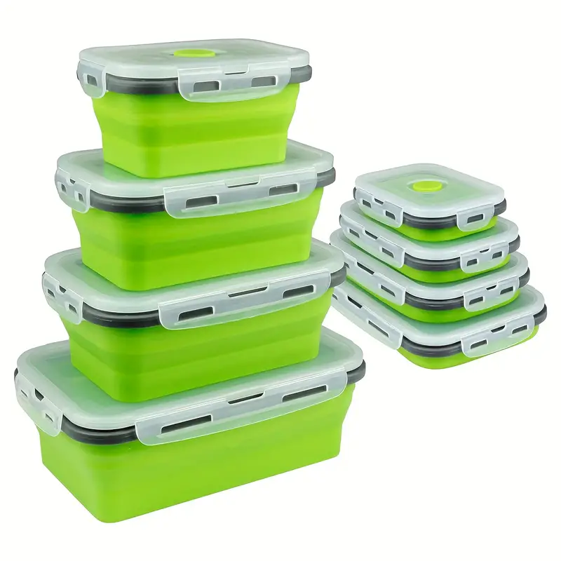 Collapsible Food Storage Containers With Lids, Silicone Lunch Box, Bento  Lunch Boxes, Leftover Meal Box For Kitchen, Bpa Free, Microwave And Freezer  Safe, Foldable Thin Box Design For Hotels,restaurant, Bulk  Kitchenware&tableware 