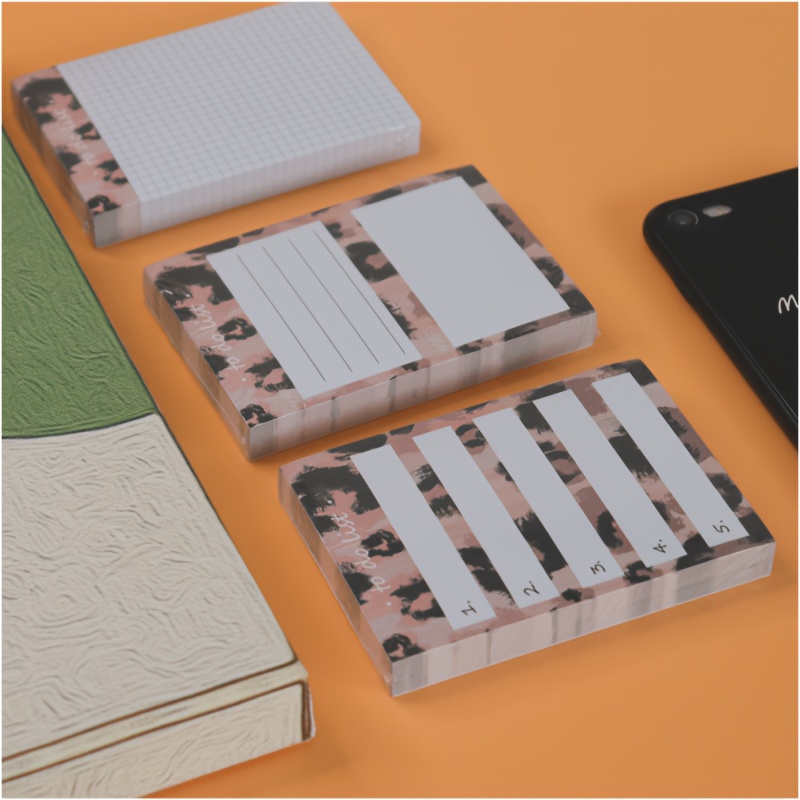 Simple Black Sticky Notes Student Portable Mini Black Memo - Temu