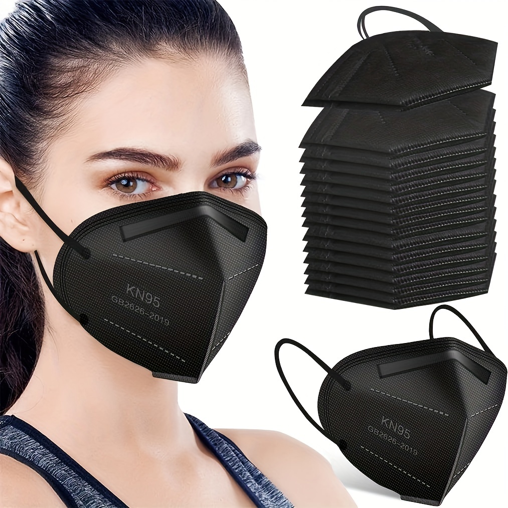 One Package Three Layers Of Black Disposable Mask High - Temu