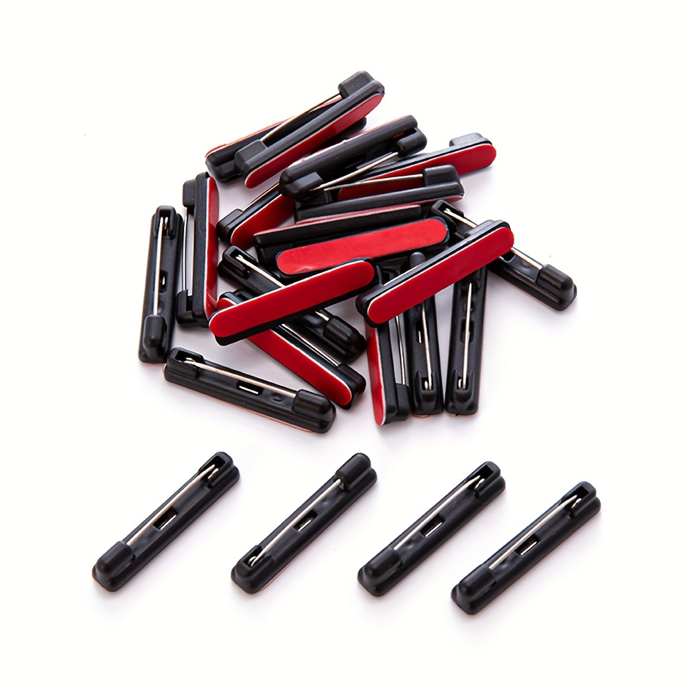 Image of 50pcs/lot 31mm Length Safety Brooch Pin Bar Blank Base With Adhesive Backing For Jewelry Tag Badges Replacement Additions