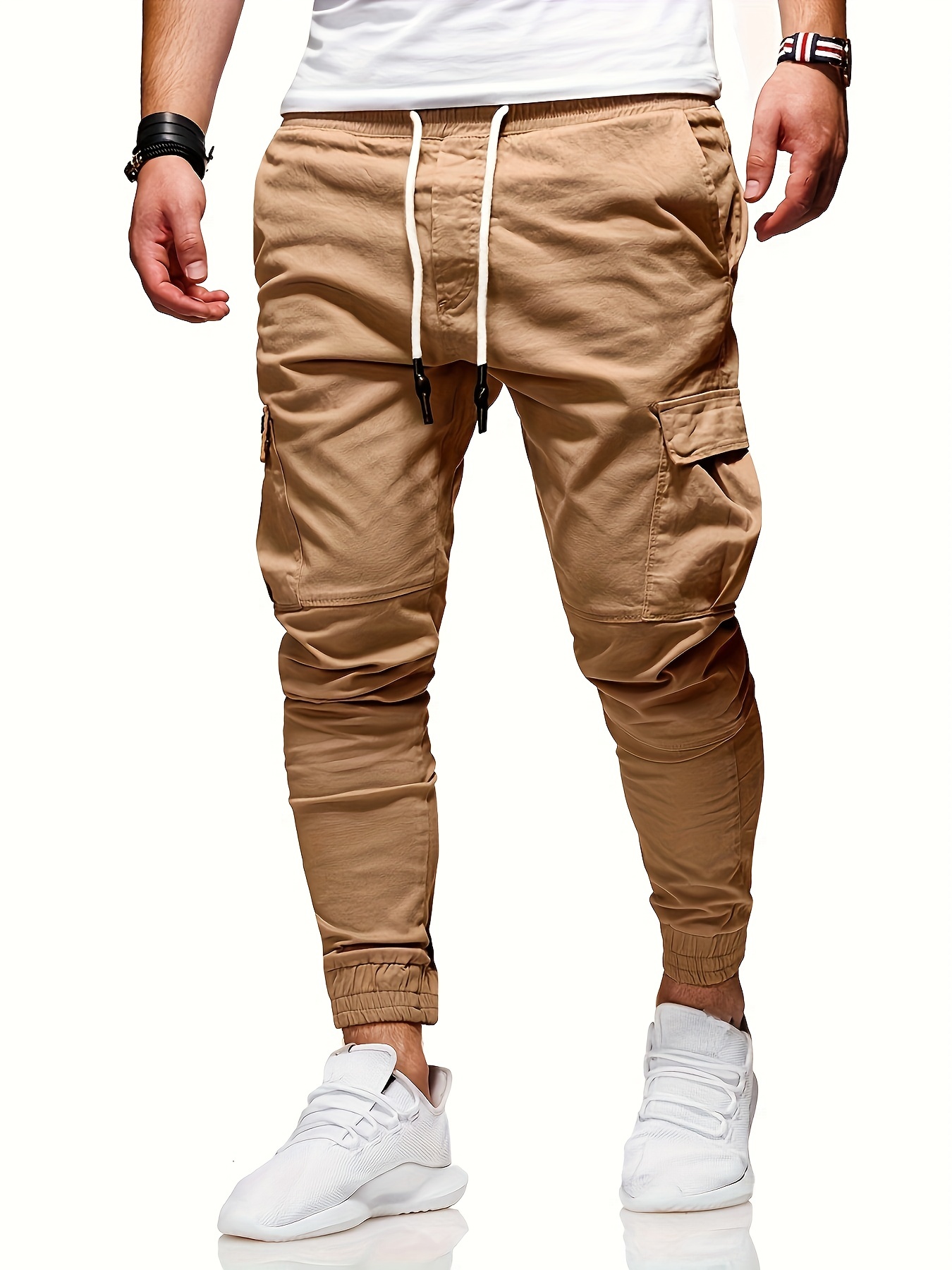 Men's Casual Black Design Cargo Pants - Temu Oman